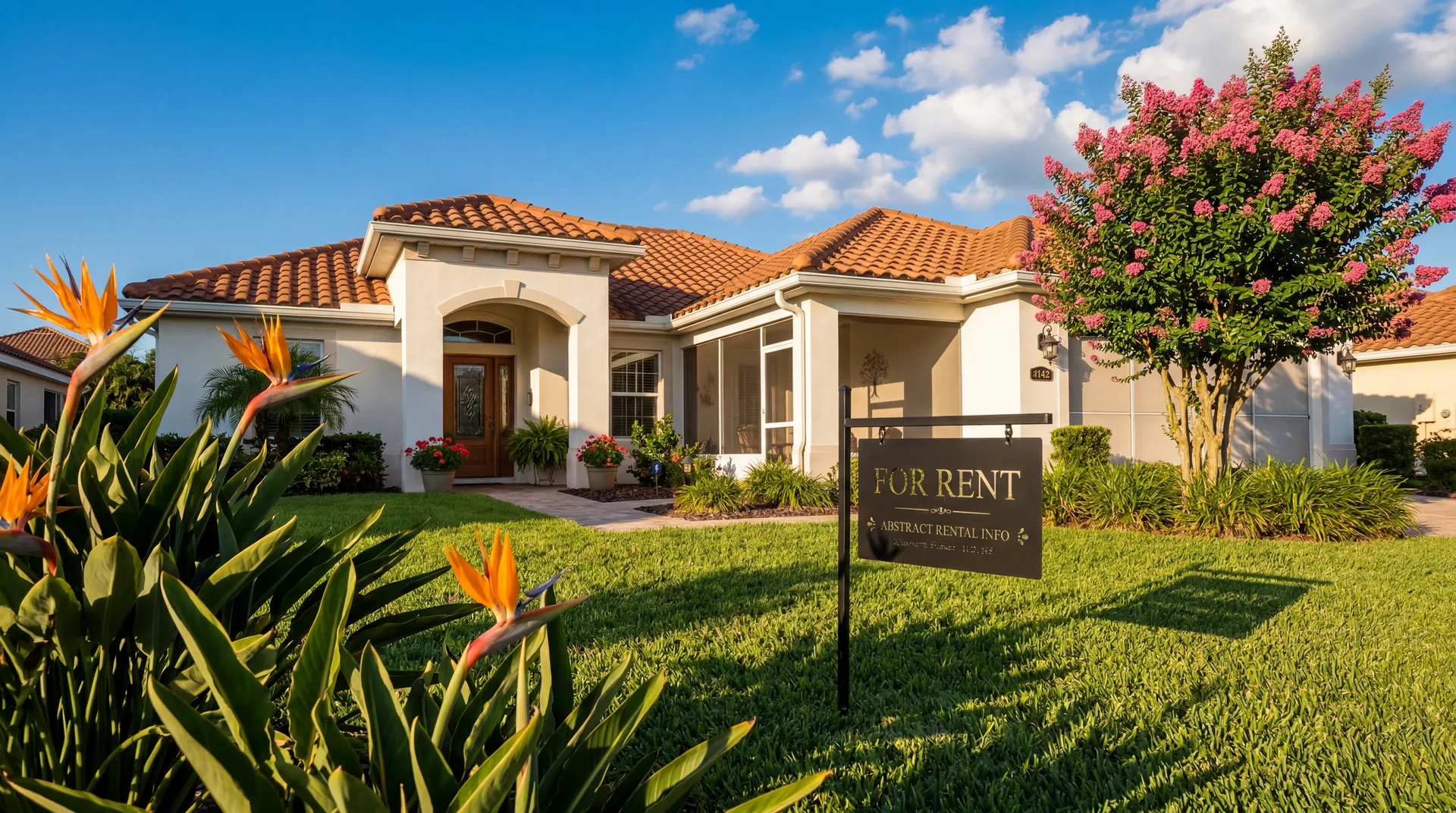 For rent sign at a Villages, FL home — finding renters without a property manager