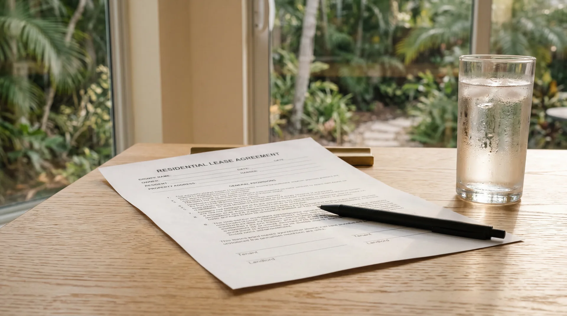 Lease agreement ready for signature at a Villages, FL rental property